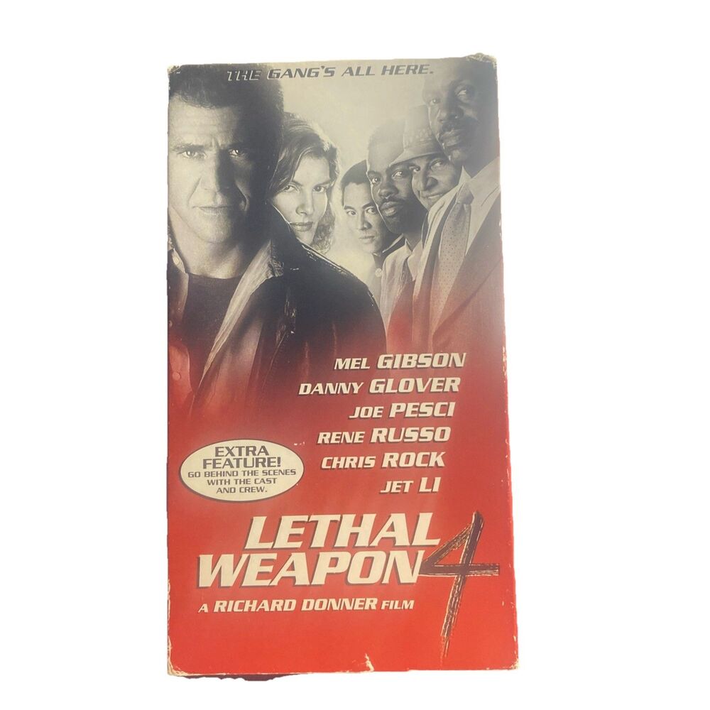 Lethal Weapon 4, Warner Brothers VHS 1998. Gibson Glover Pesci.